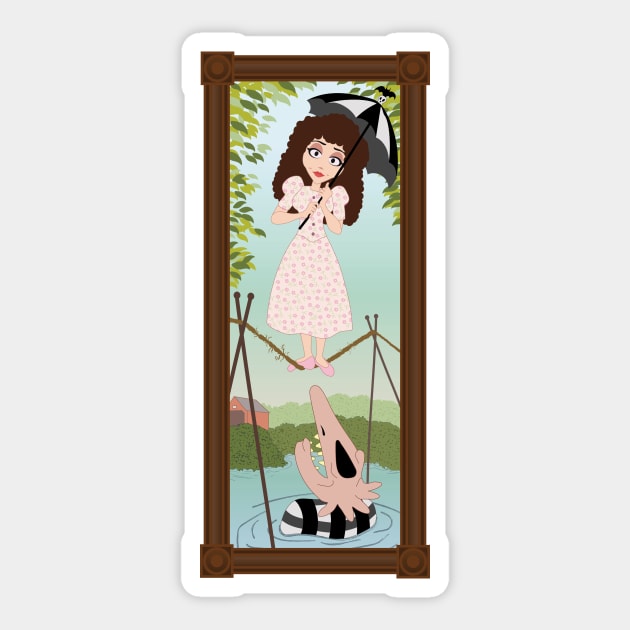 Haunted Portrait - Tightrope Sticker by Heyday Threads